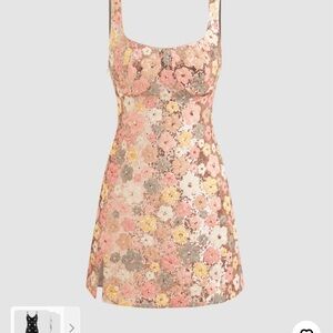 Cider Pink and Gold Sequin Sheath Mini Dress